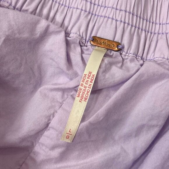 Free People Shorts Bubble Hem Womens Large Purple Cotton Mini Pull On Elastic L - Picture 3 of 9